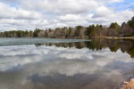 ice on crescent lake on opening of fishing season